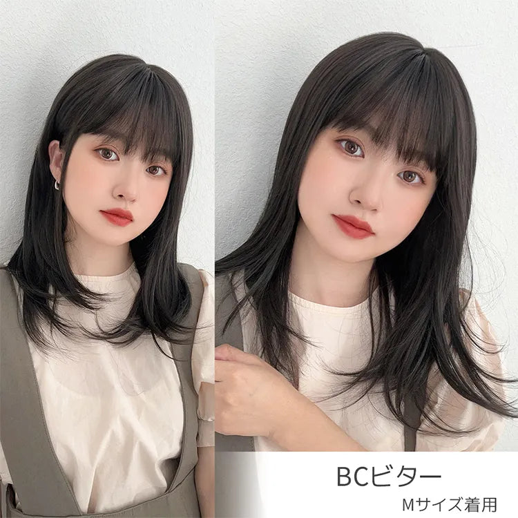 【在庫処分】[ブライトララ] 素肌ウィッグ 接触冷感 ウィッグ セミロング ミデ 医療用ウィッグ 素肌ウィッグ 接触冷感 マニッシュラフショート